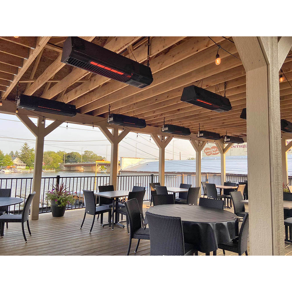SupremeSchwank 2300 Series Single Stage Model 2313 Marine Grade SS Black - High Temperature | 35,000 BTU at a Commercial Area Patio