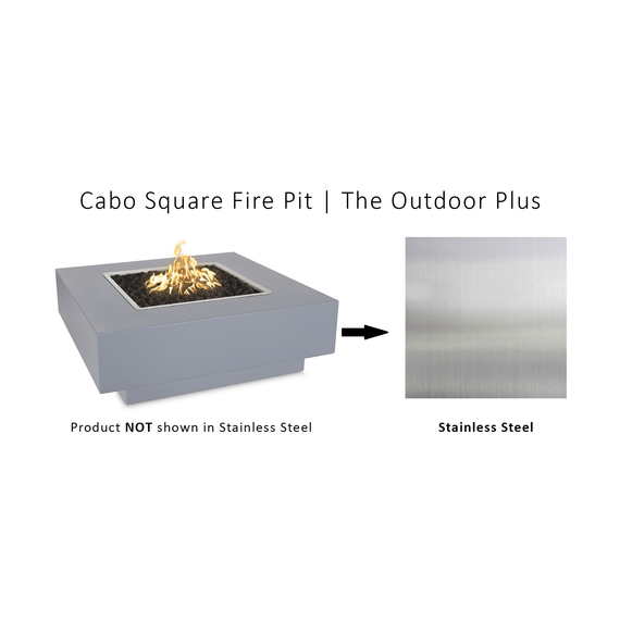 The Outdoor Plus Cabo Square Stainless Steel Fire Pit