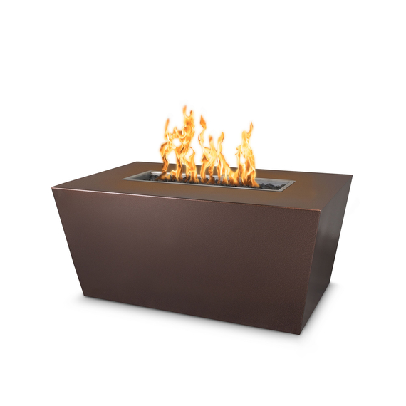 Mesa Rectangular Powder Coated Metal Fire Table in Copper Vein