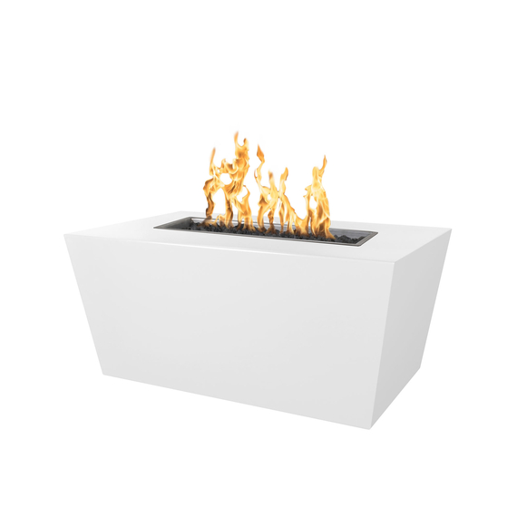 Mesa Rectangular Powder Coated Metal Fire Table in White