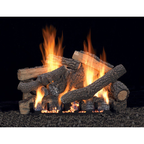 White Mountain Hearth Ponderosa Log Set (LS24P) with Vent-Free Slope Glaze Burner System (VFSR-24)