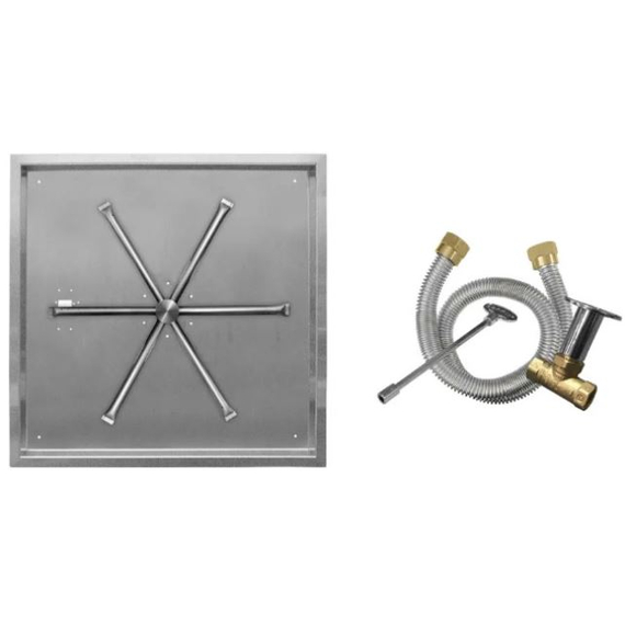 Included Square Burner 20” x 20” - 75,000 BTU Match Light