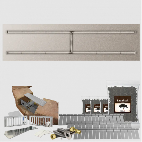 Firegear 60" to 64" SRW/Paver Kits Linear H Flat Match Throw Ignition Stainless Steel Series | LOF