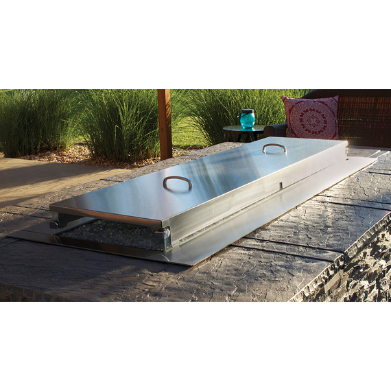 Carol Rose Coastal Collection Linear 48" Outdoor Fire Pit in weather cover
