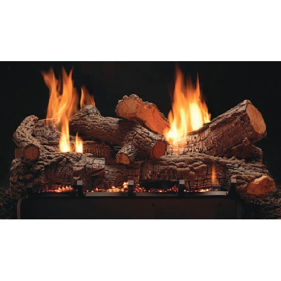 White Mountain Hearth Rock Creek 24" Gas Log Set (LSU24RR) with Vent-Free Slope Glaze Vista Burner System (VFSUR24N)