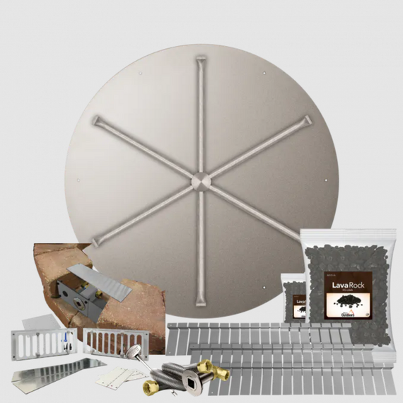 Firegear 34" to 37" SRW/Paver Kits Round Spur Flat Match Throw Ignition Stainless Steel Series | FPB