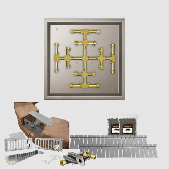 Firegear 20" to 25" SRW/Paver Kits Square Snowflake Drop-In Match Throw Ignition Pro Series | FPB