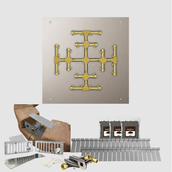 Firegear 25" to 30" SRW/Paver Kits Square Snowflake Flat Match Throw Ignition Pro Series | FPB