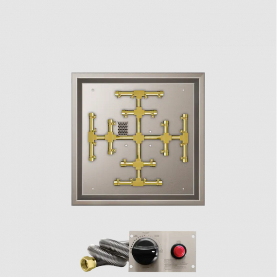 Firegear Square Drop-In Snowflake Pro Series Burner Systems | FPB in TPSI 20 Inches