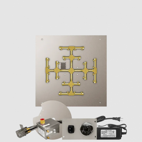 Firegear Square Flat Snowflake Pro Series Burner Systems | FPB in AWS 25 Inches