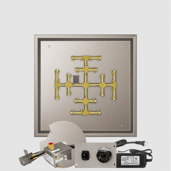 Firegear Square Drop-In Snowflake Pro Series Burner Systems | FPB in AWS 26 Inches