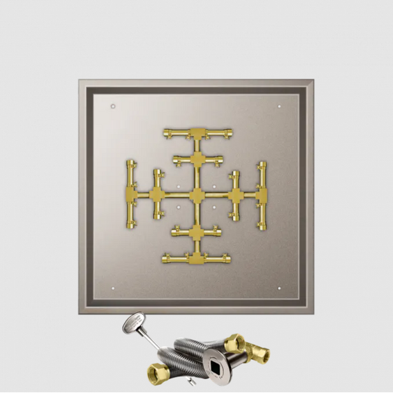 Firegear Square Drop-In Snowflake Pro Series Burner Systems | FPB in MT 26 Inches