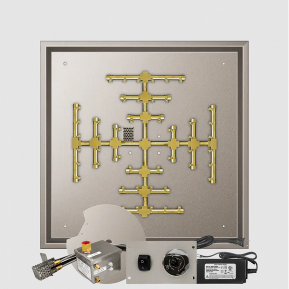 Firegear Square Drop-In Snowflake Pro Series Burner Systems | FPB in AWS 32 Inches