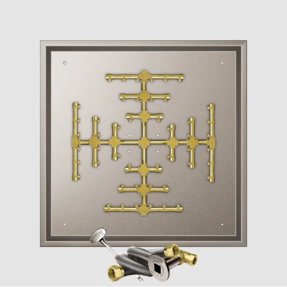 Firegear Square Drop-In Snowflake Pro Series Burner Systems | FPB in MT 32 Inches