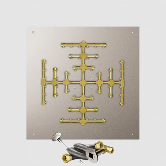 Firegear Square Flat Snowflake Pro Series Burner Systems | FPB in MT 34 Inches