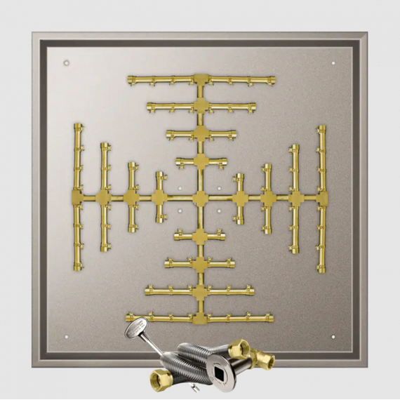 Firegear Square Drop-In Snowflake Pro Series Burner Systems | FPB in MT 38 Inches