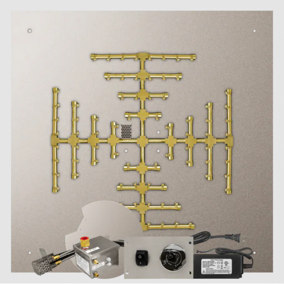 Firegear Square Flat Snowflake Pro Series Burner Systems | FPB in AWS 46 Inches