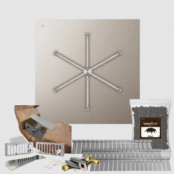 Firegear 30" to 33" SRW/Paver Kits Square Spur Flat Match Throw Ignition Stainless Steel Series | FPB