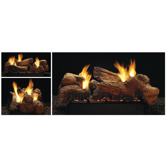 Ceramic Fiber Multi-Sided Stone River Log Set (Opposite Side View and End View to the left)