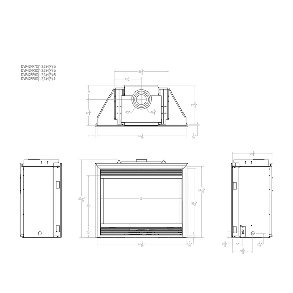 White Mountain Hearth Tahoe Premium 42" Direct Vent Gas Fireplace Dimension