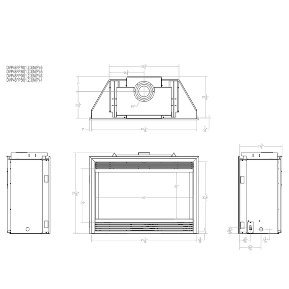White Mountain Hearth Tahoe Premium 48" Direct Vent Gas Fireplace Dimension