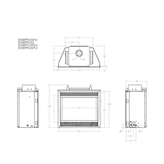 White Mountain Hearth Tahoe Luxury 36" Direct Vent Gas Fireplace Dimension
