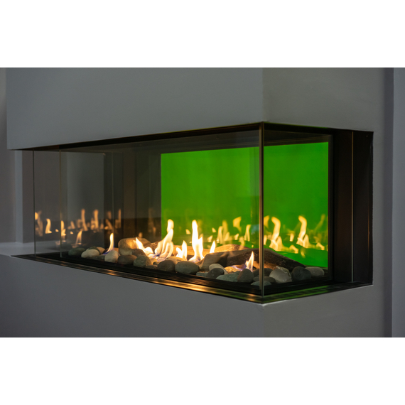 Sierra Flame Lyon 48" Direct Vent Fireplace, Four-Sided See-Through Design with Full 360° View