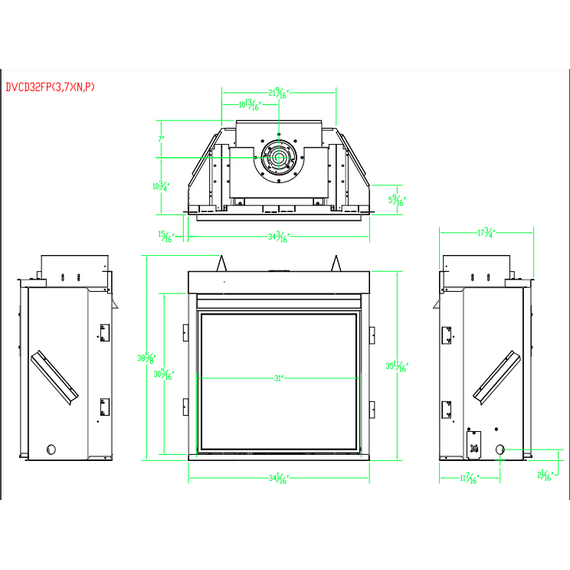 White Mountain Hearth Tahoe Clean-face Deluxe 36" Direct Vent Gas Fireplace Spec Sheet