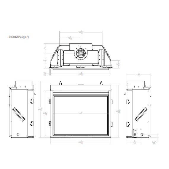White Mountain Hearth Tahoe Clean face Deluxe 42" Direct Vent Gas Fireplace Spec Sheet