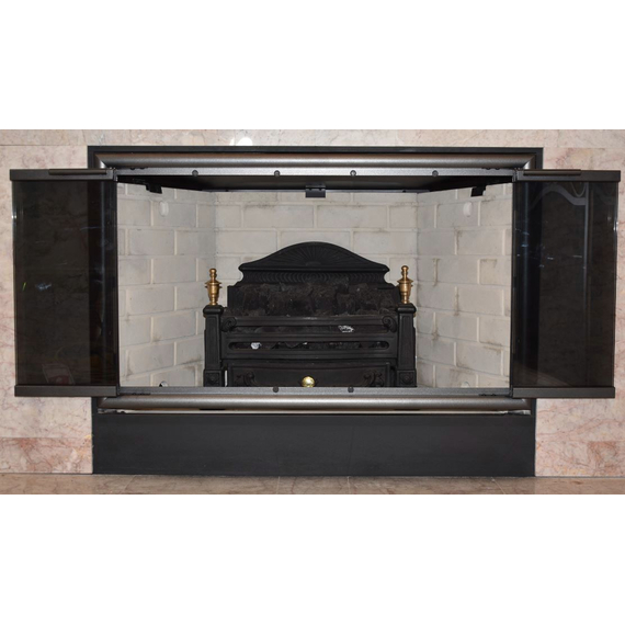 Vintage Iron Finish Fireplace Door