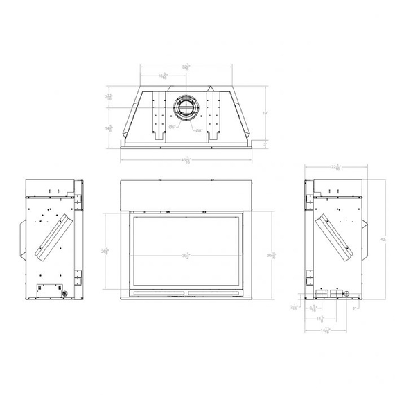 White Mountain Hearth Tahoe Clean Face Luxury 42" Direct Vent Gas Fireplace Spec Sheet