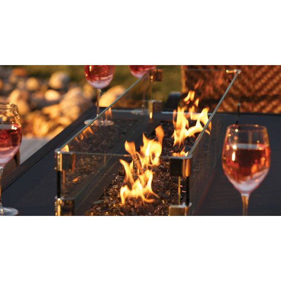 Barbara Jean Collection 48" Linear Outdoor Fire Table OLT48 Close Up View