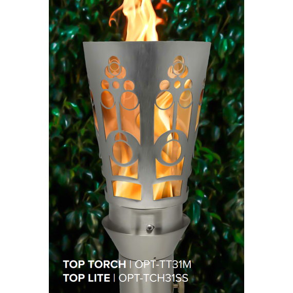 Wide Mosaic Gas Tiki Torch