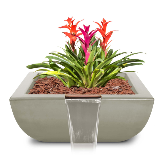 Avalon GFRC Concrete Planter and Water Bowl In Ash