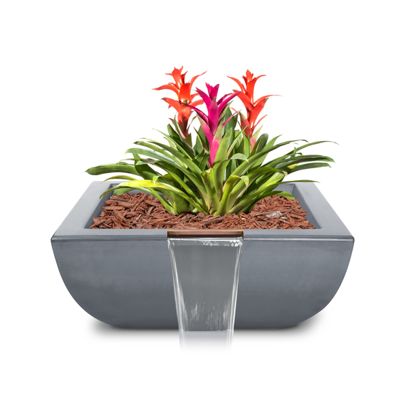 Avalon GFRC Concrete Planter and Water Bowl In Gray