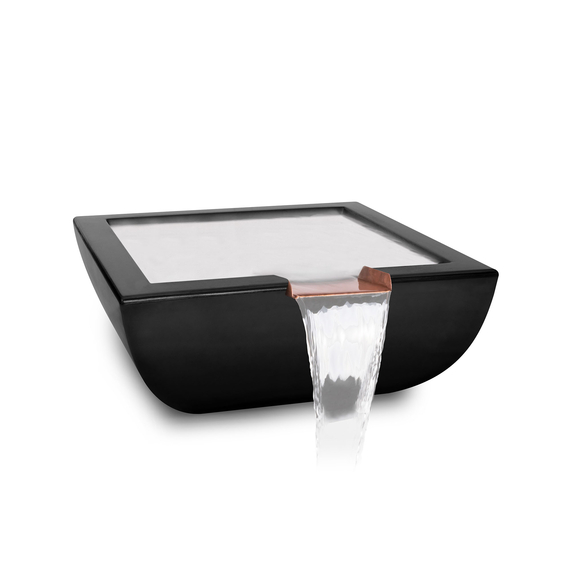 Avalon GFRC Concrete Square Water Bowl in Black
