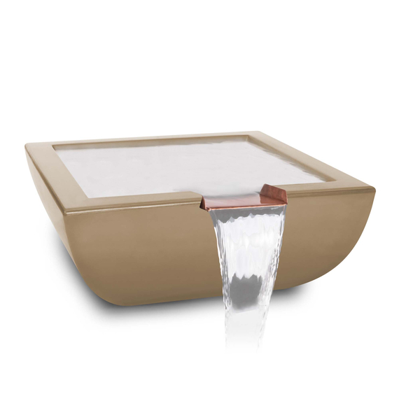 Avalon GFRC Concrete Square Water Bowl in Brown