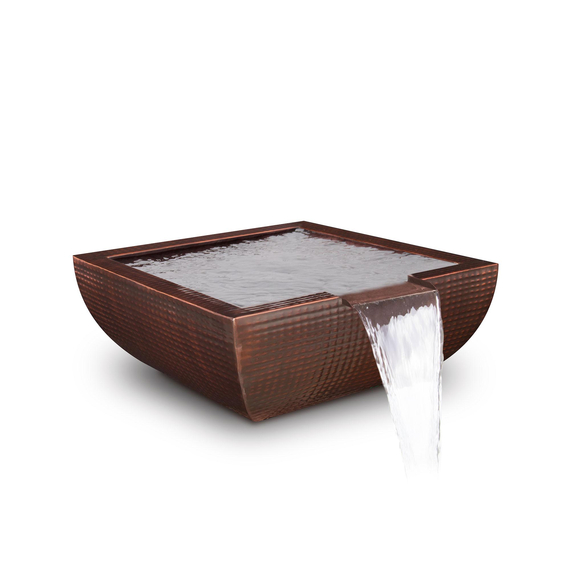 Avalon Hammered Copper and Stainless Steel Square Water Bowl