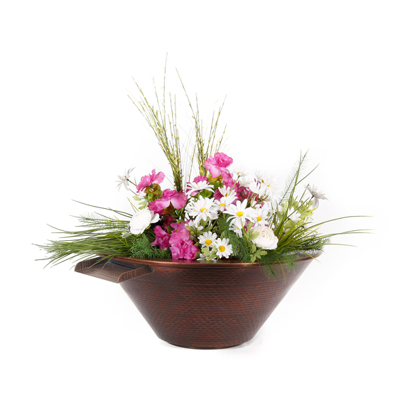 Cazo Hammered Copper Round Planter & Water Bowl