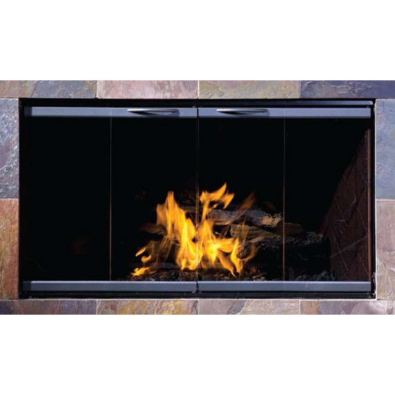 FMI Eliminator 36E Glass And Track Zero Clearance Fireplace Door Charcoal Finish