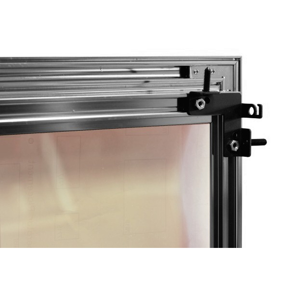 Mesh curtain mounting bracket for Brookside Masonry Fireplace Door