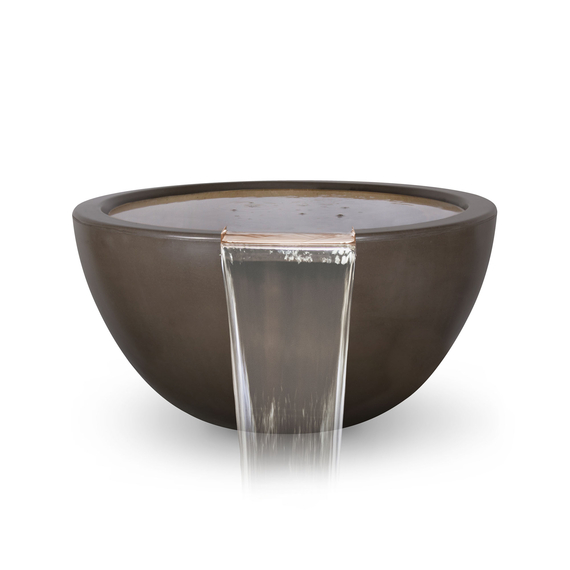 Chocolate Luna GFRC Concrete Round Water Bowl