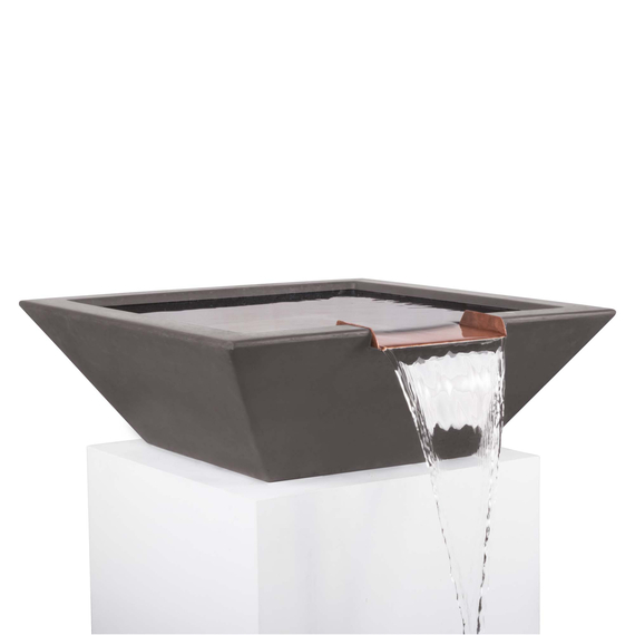 The Outdoor Plus Maya GFRC Concrete Square Water Bowl In Chesnut