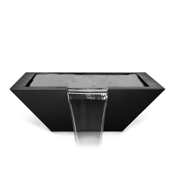 The Outdoor Plus Maya Powder Coated Steel Square Water Bowl Black