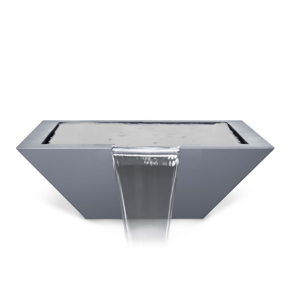 The Outdoor Plus Maya Powder Coated Steel Square Water Bowl Grey