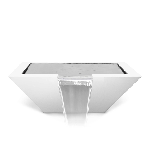 The Outdoor Plus Maya Powder Coated Steel Square Water Bowl White