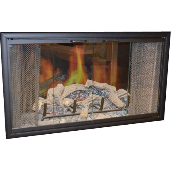 Nightwell Zero Clearance Fireplace Door in Matte Black