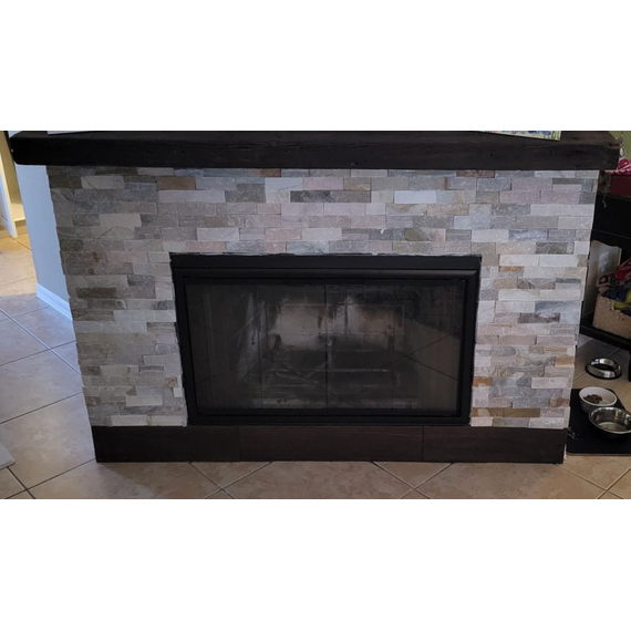 Nightwell Zero Clearance Matte Black Trackless BiFold Fireplace Doors with Clear Tempered Glass