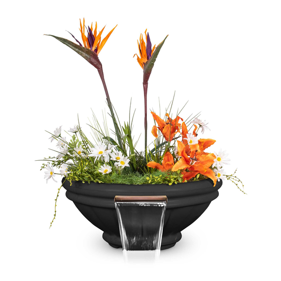 Roma GFRC Concrete Planter and Water Bowl In Black