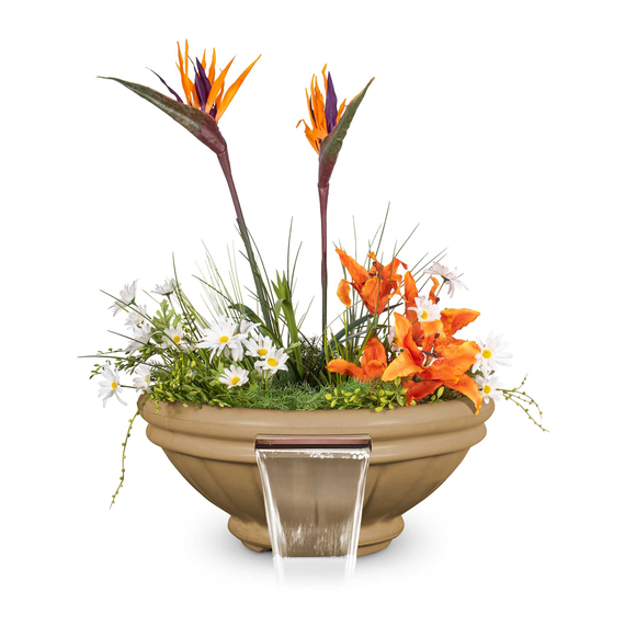 Roma GFRC Concrete Planter and Water Bowl In Brown